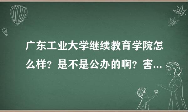 广东工业大学继续教育学院怎么样？是不是公办的啊？害怕遇到的是成人学校