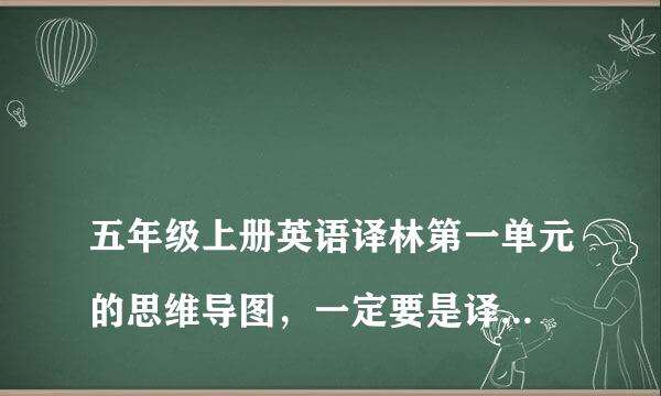 
五年级上册英语译林第一单元的思维导图，一定要是译林！急
