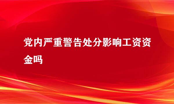 党内严重警告处分影响工资资金吗