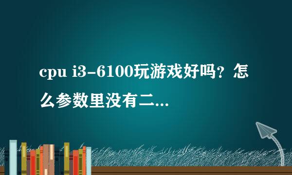 cpu i3-6100玩游戏好吗？怎么参数里没有二级缓存？