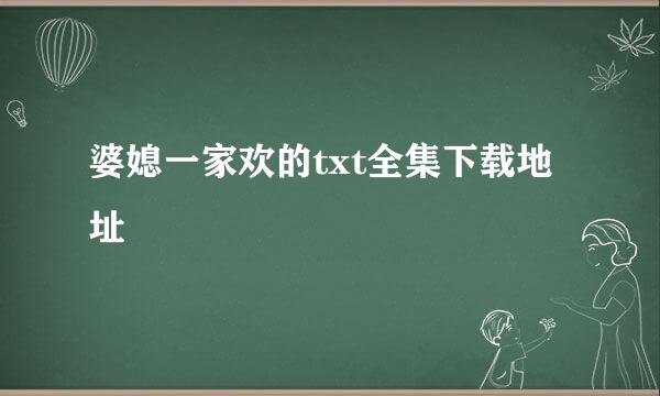 婆媳一家欢的txt全集下载地址