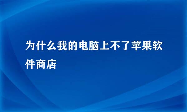 为什么我的电脑上不了苹果软件商店