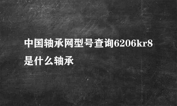 中国轴承网型号查询6206kr8是什么轴承