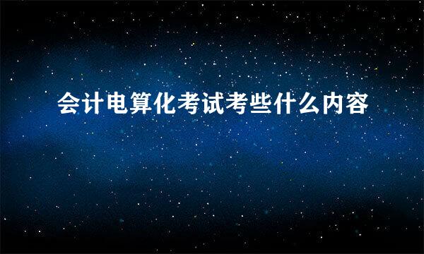 会计电算化考试考些什么内容