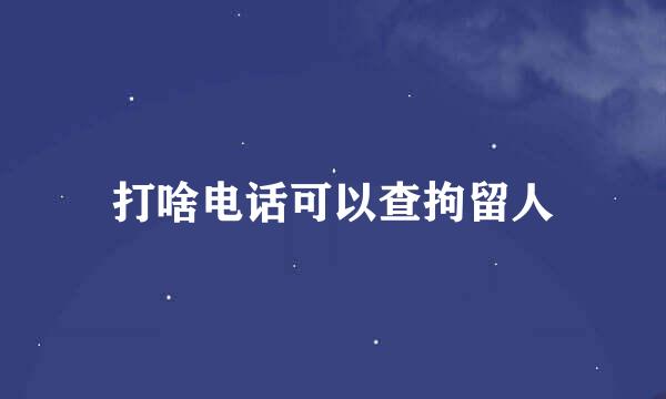 打啥电话可以查拘留人