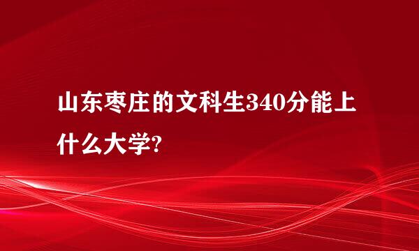 山东枣庄的文科生340分能上什么大学?