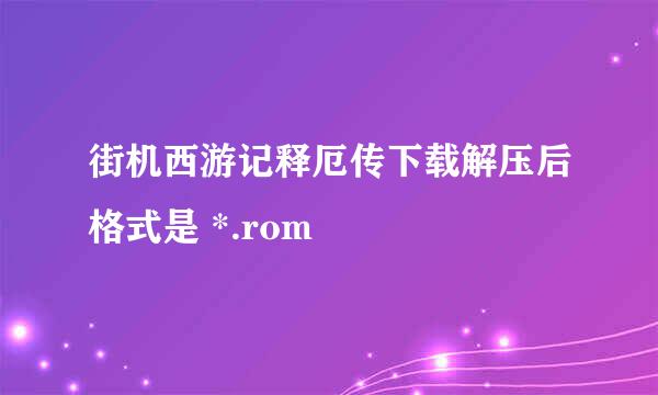 街机西游记释厄传下载解压后格式是 *.rom