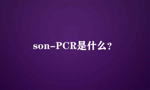 son-PCR是什么？