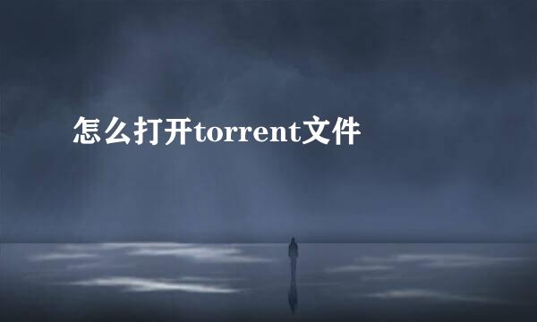 怎么打开torrent文件