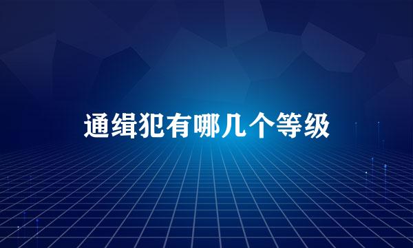 通缉犯有哪几个等级