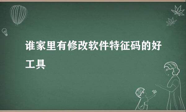 谁家里有修改软件特征码的好工具