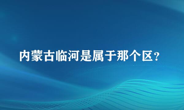 内蒙古临河是属于那个区？