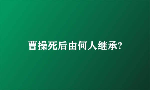 曹操死后由何人继承?