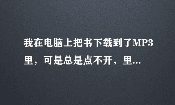 我在电脑上把书下载到了MP3里，可是总是点不开，里面的文件好像是空白的，一直点一直点，