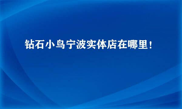 钻石小鸟宁波实体店在哪里！