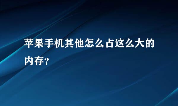 苹果手机其他怎么占这么大的内存？