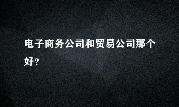 电子商务公司和贸易公司那个好？