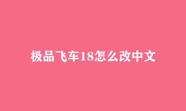 极品飞车18怎么改中文