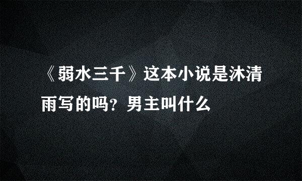 《弱水三千》这本小说是沐清雨写的吗？男主叫什么