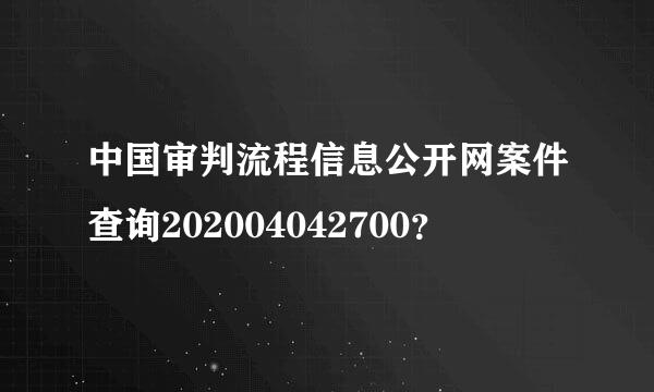 中国审判流程信息公开网案件查询202004042700？