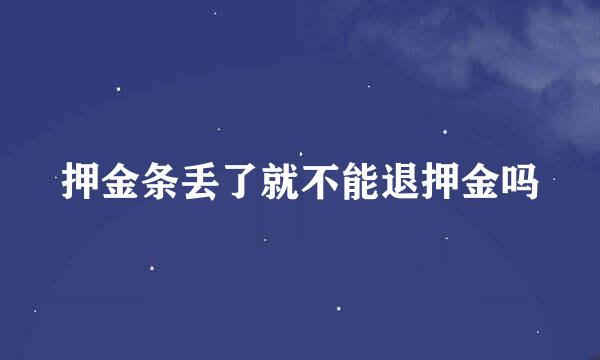 押金条丢了就不能退押金吗