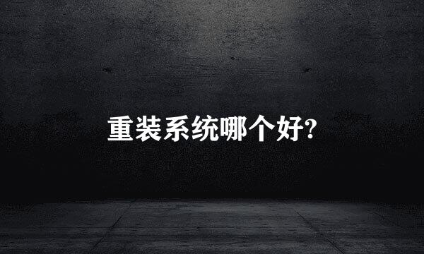 重装系统哪个好?