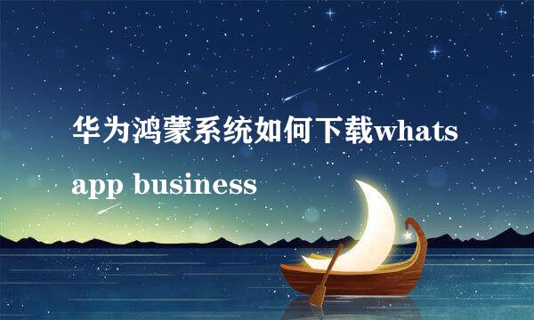 华为鸿蒙系统如何下载whatsapp business