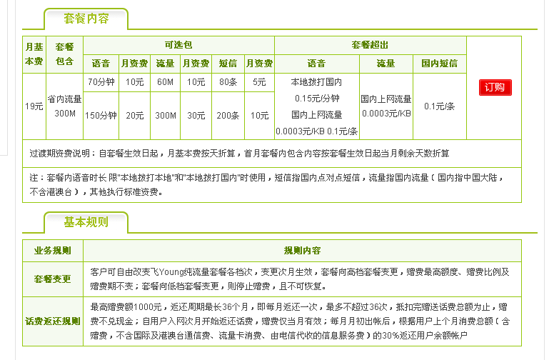 飞young纯流量19元是不是还要另外强制加上5元的009套餐，月租一共是24元？