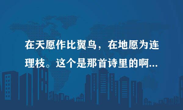 在天愿作比翼鸟，在地愿为连理枝。这个是那首诗里的啊？能否提供一下？