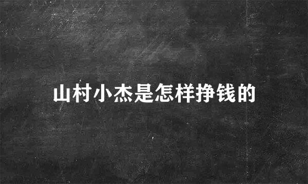 山村小杰是怎样挣钱的