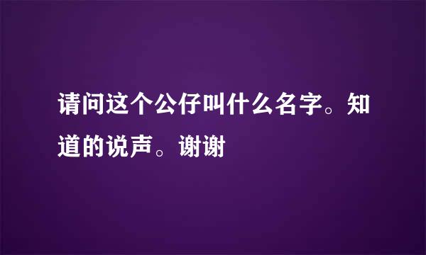 请问这个公仔叫什么名字。知道的说声。谢谢