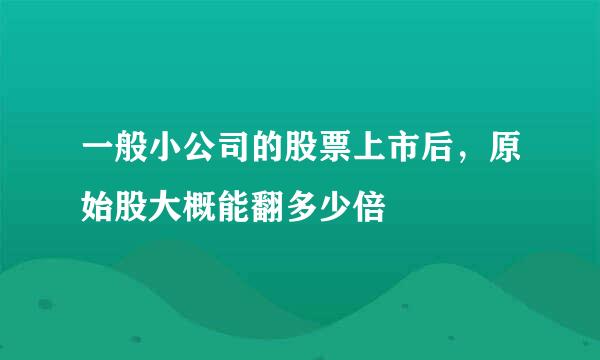 一般小公司的股票上市后，原始股大概能翻多少倍