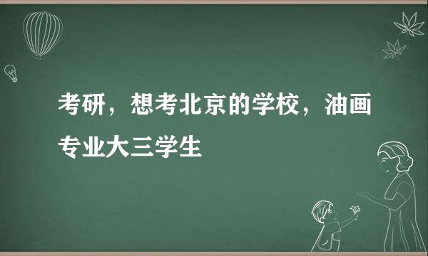 考研，想考北京的学校，油画专业大三学生