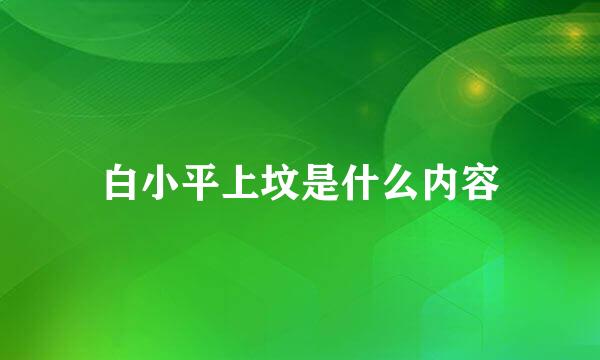 白小平上坟是什么内容