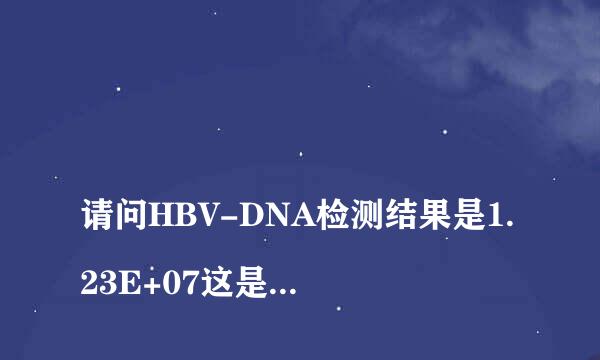 
请问HBV-DNA检测结果是1.23E+07这是什么意思？
