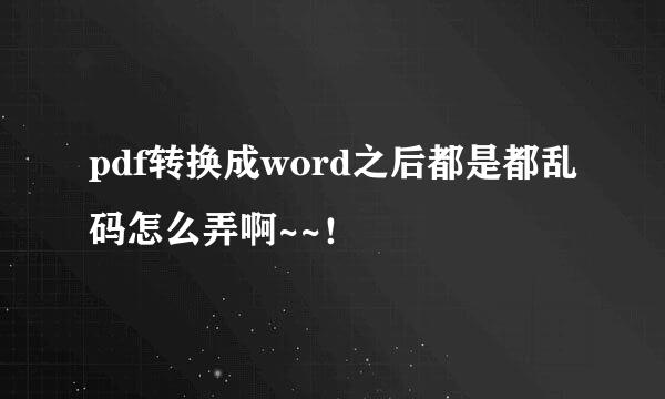 pdf转换成word之后都是都乱码怎么弄啊~~！