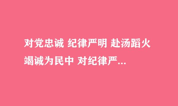 对党忠诚 纪律严明 赴汤蹈火 竭诚为民中 对纪律严明的理解？