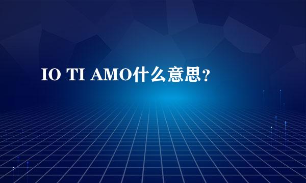 IO TI AMO什么意思？