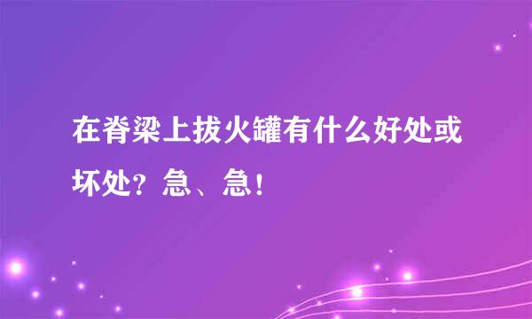 在脊梁上拔火罐有什么好处或坏处？急、急！