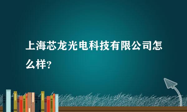 上海芯龙光电科技有限公司怎么样？