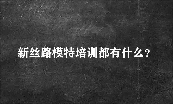 新丝路模特培训都有什么？