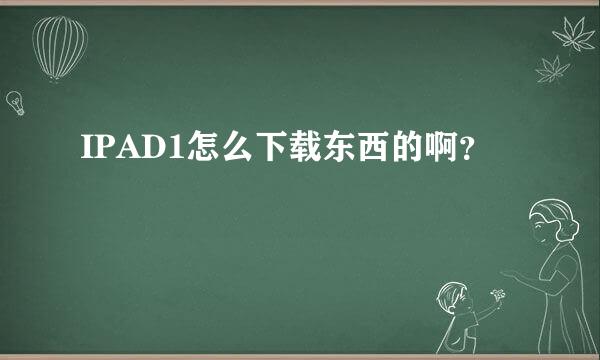 IPAD1怎么下载东西的啊？