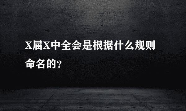 X届X中全会是根据什么规则命名的？