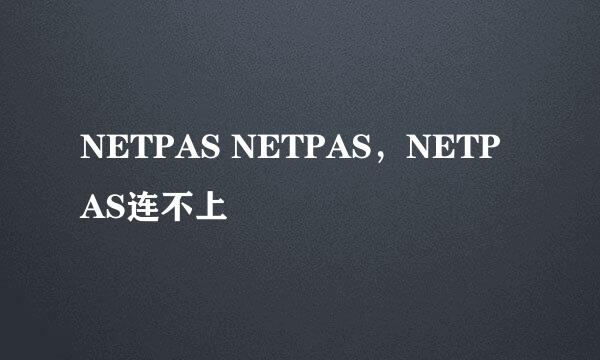 NETPAS NETPAS，NETPAS连不上