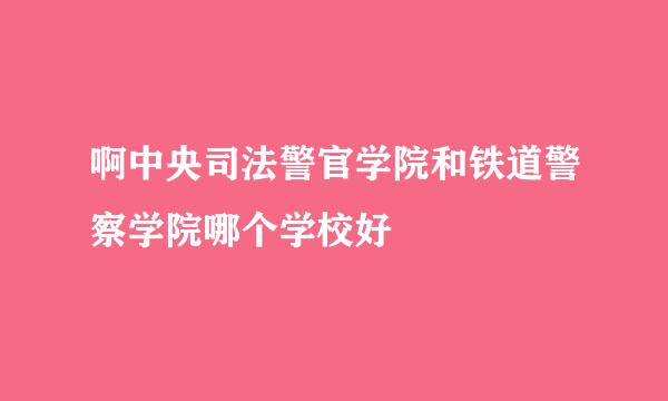 啊中央司法警官学院和铁道警察学院哪个学校好