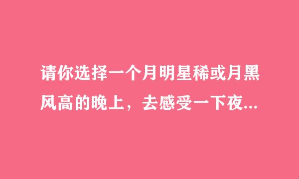 请你选择一个月明星稀或月黑风高的晚上，去感受一下夜的美魅力，写一篇抒情短文或几行小诗？