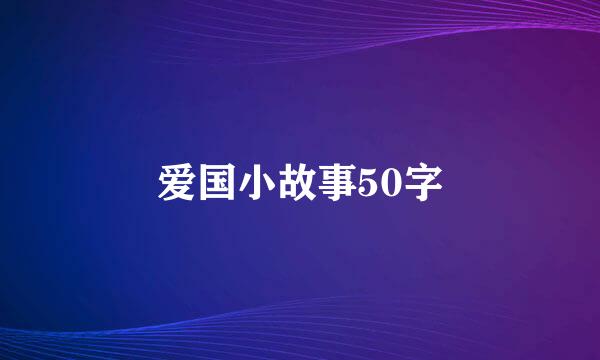 爱国小故事50字