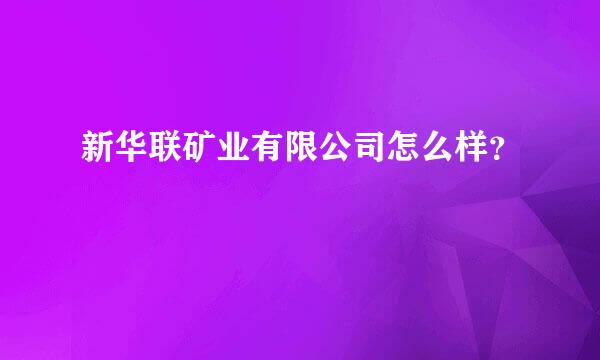 新华联矿业有限公司怎么样？