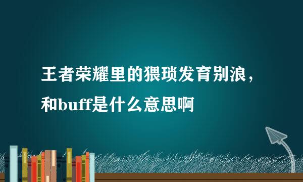 王者荣耀里的猥琐发育别浪，和buff是什么意思啊