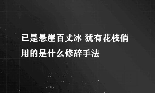 已是悬崖百丈冰 犹有花枝俏用的是什么修辞手法